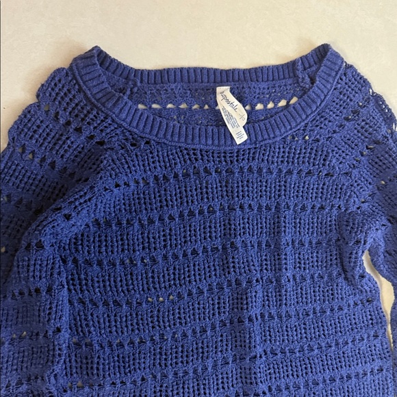 Aeropostale Blue Crochet Women's Sweater π― - Picture 3 of 12